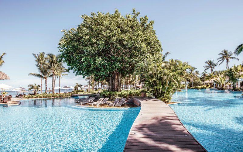 sugar beach resort pool sun mauritius