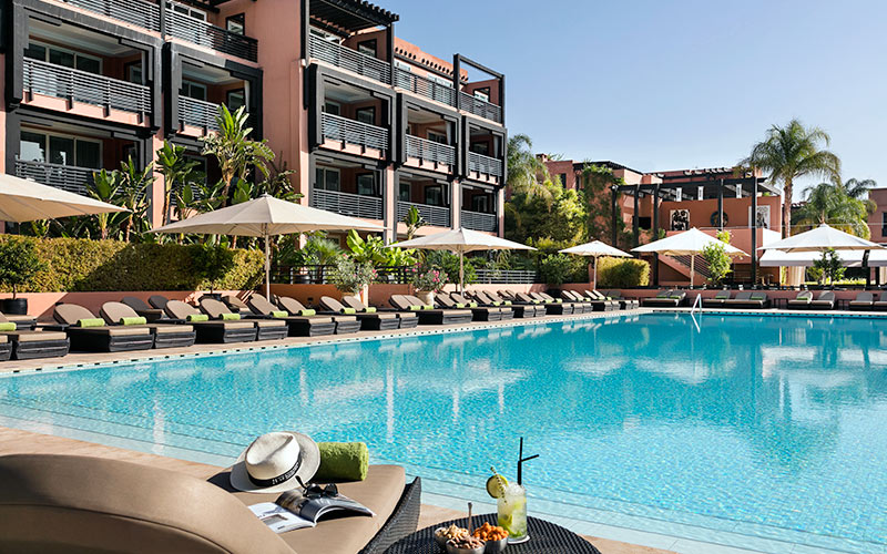le naoura barriere hotel marrakech pool facade