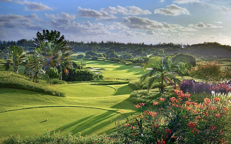 heritage club le chateau golf hole 18 mauritius