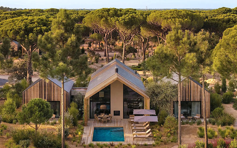 sublime comporta villa pool aerial